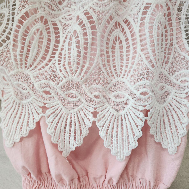 핑크 레이스 오프숄더 블라우스 이미지