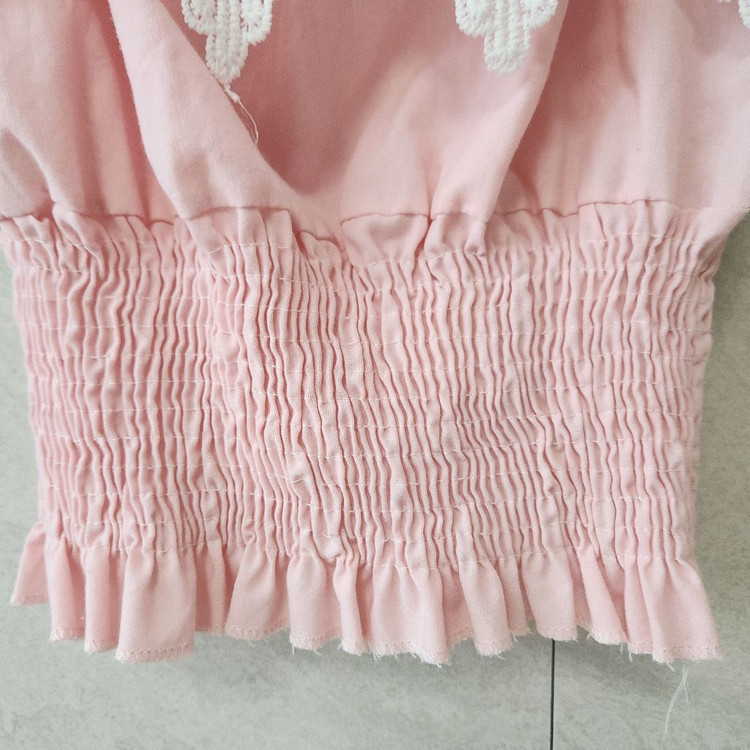 핑크 레이스 오프숄더 블라우스 이미지