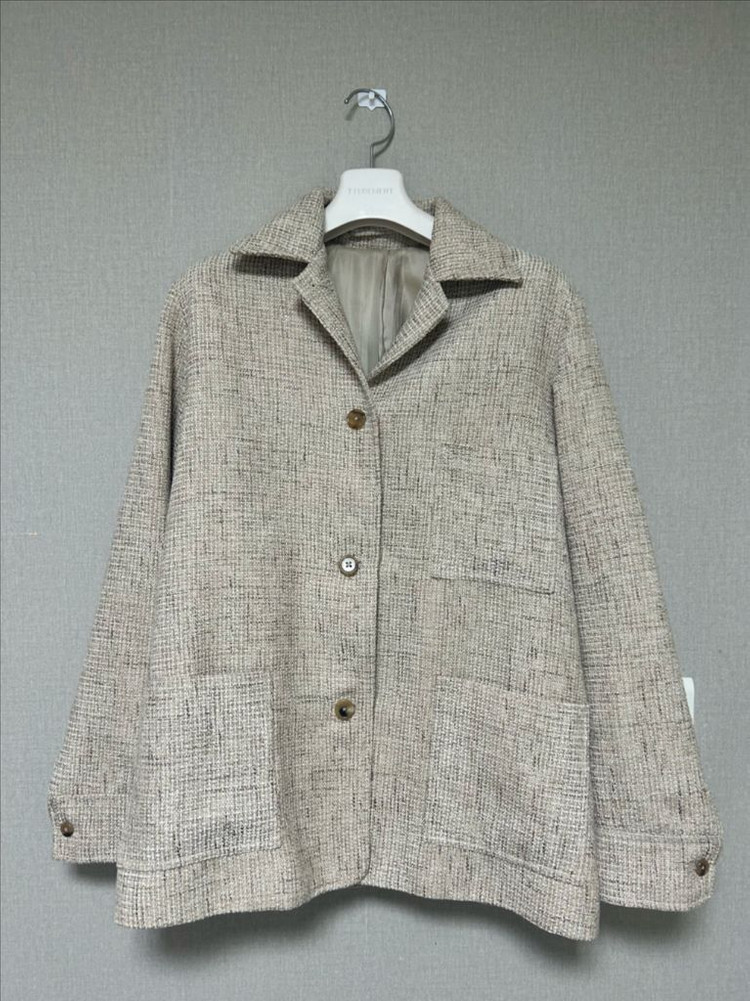 브라운야드 베이지 트위드 자켓 1사이즈 이미지