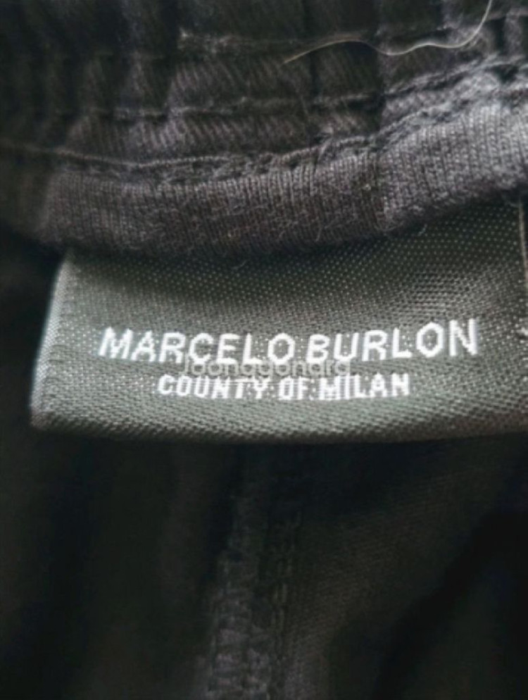 정품 Marcelo Burlon County of Milan 마르셀로 불론 남성 바지 드롭 크로치 조거 팬츠 이미지