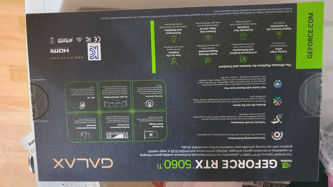 갤럭시 RTX 5060 Ti black oc classic 그래픽카드 이미지