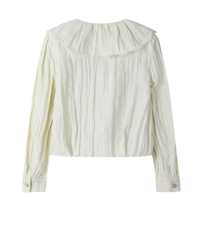 zooc(주크) 드로우 스트링 레이스 프릴 블라우스 이미지