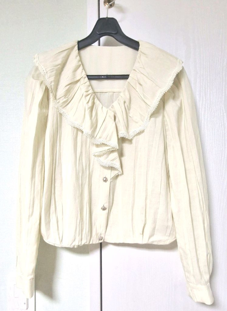 zooc(주크) 드로우 스트링 레이스 프릴 블라우스 이미지