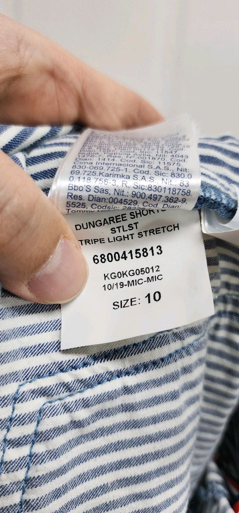 타미힐피거 키즈 스트라이프 멜빵바지 판매합니다 이미지