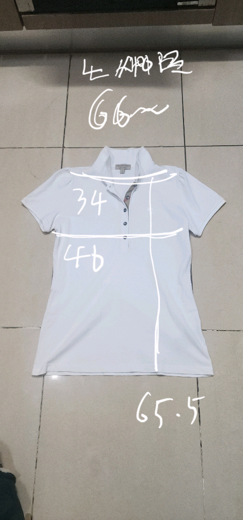 버버리 라운드카라 여성반팔 L 이미지