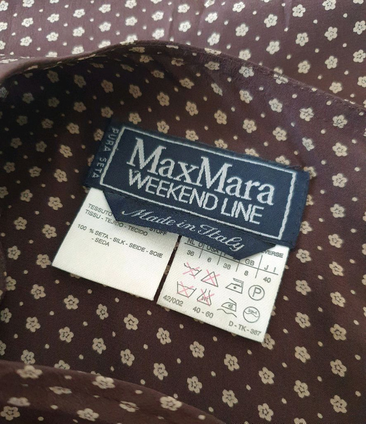 막스마라 브라운 플라워도트 실크 원피스 38 이미지