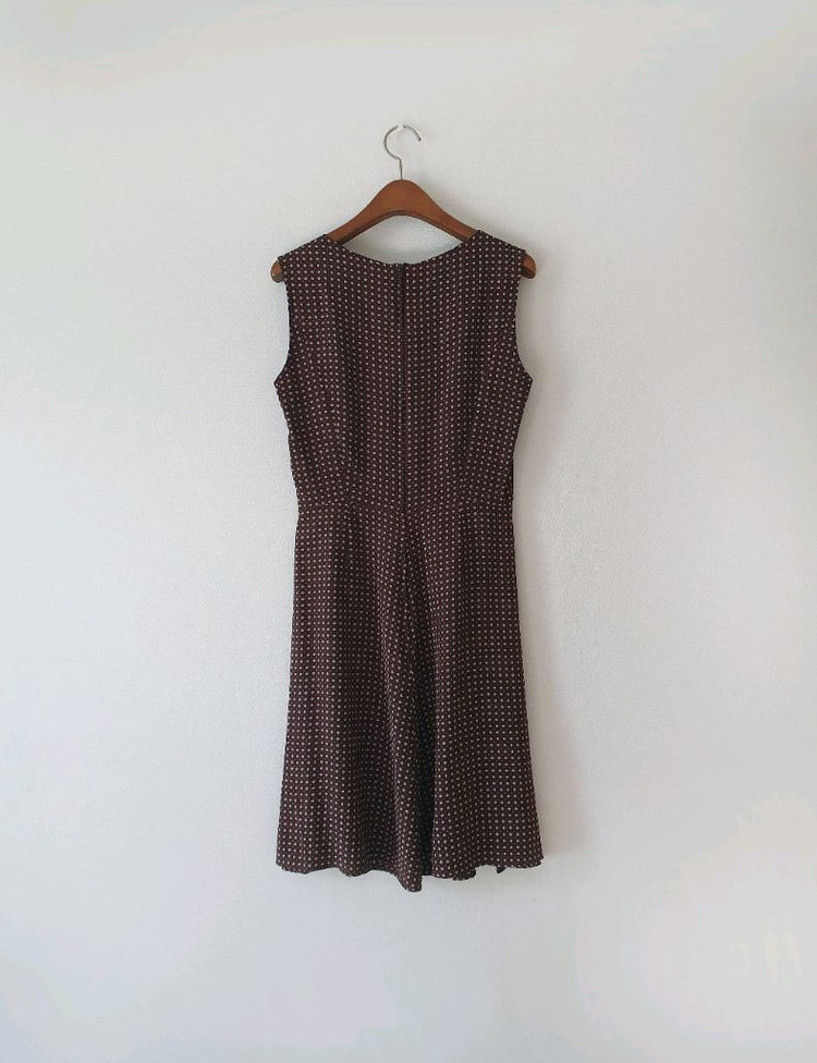 막스마라 브라운 플라워도트 실크 원피스 38 이미지