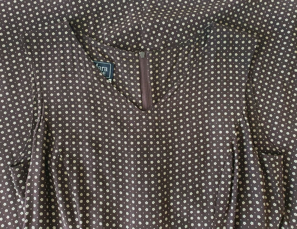 막스마라 브라운 플라워도트 실크 원피스 38 이미지