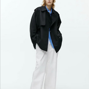 여성 아르켓 오버핏 숏 트렌치 코트 이미지