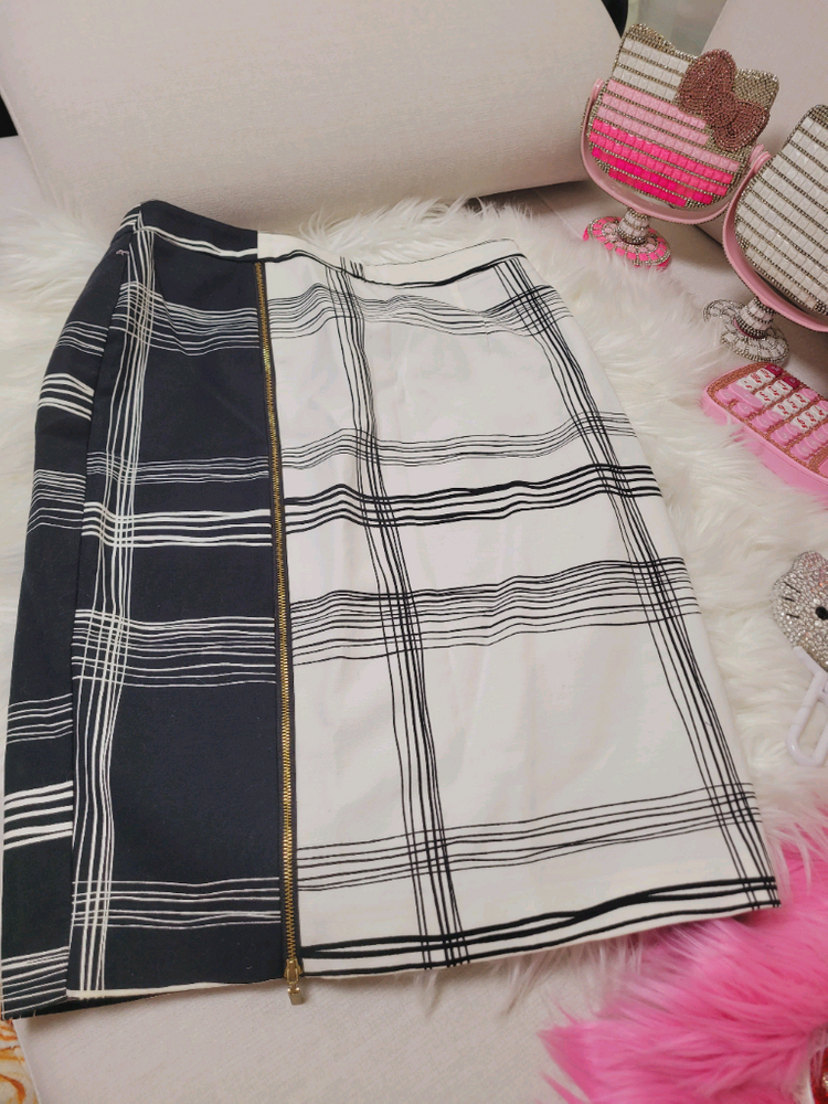 체크 미디 스커트 수입 이미지