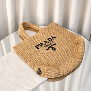 프라다 라피아 크로셰 네트 토트백 숄더백 이미지