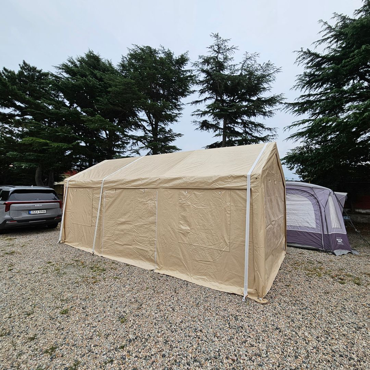 이동식 대형 캐노피 천막 주문제작 창고 캐노피천막 몽골텐트 방수천막 접이식 차광막 워닝 그늘막 이미지