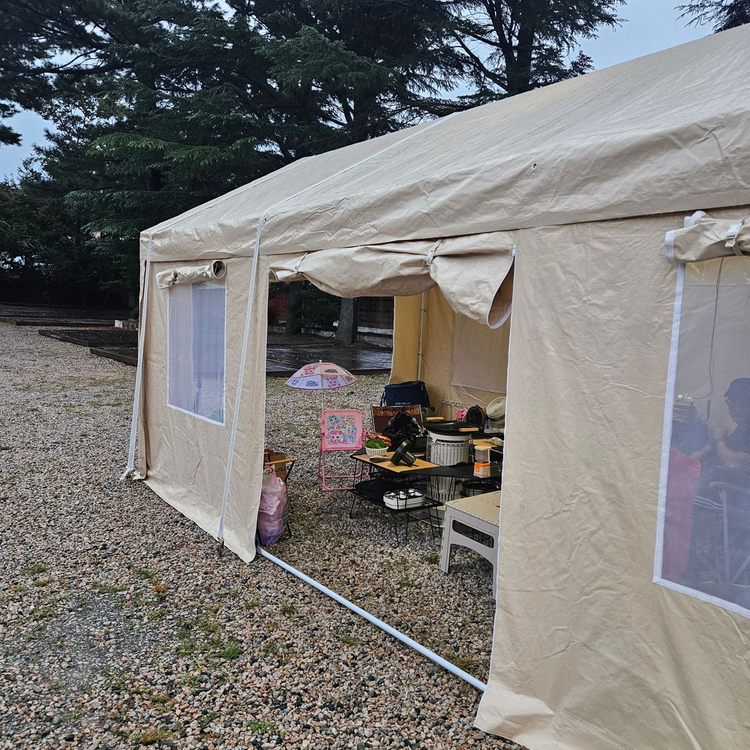 이동식 대형 캐노피 천막 주문제작 창고 캐노피천막 몽골텐트 방수천막 접이식 차광막 워닝 그늘막 이미지