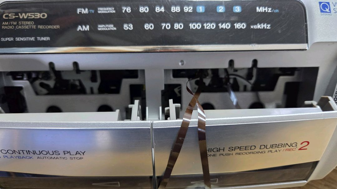 아이와붐박스 aiwa더블데크카세트, 광대역FM라디오, CS-W530 (B데크 수리요함) 이미지