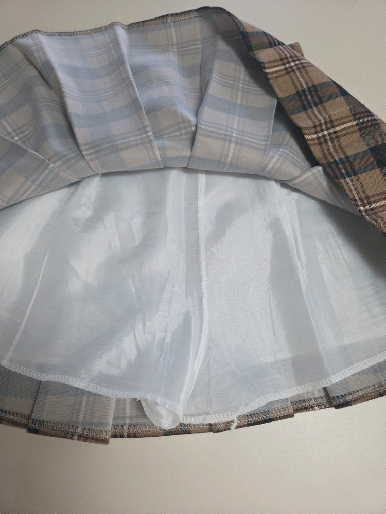 체크 플리츠 스커트 S 이미지