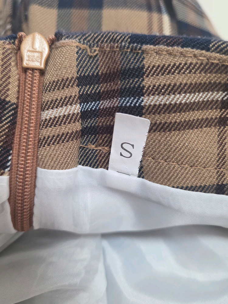 체크 플리츠 스커트 S 이미지