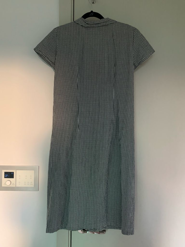 again paris 반팔 체크 원피스 이미지