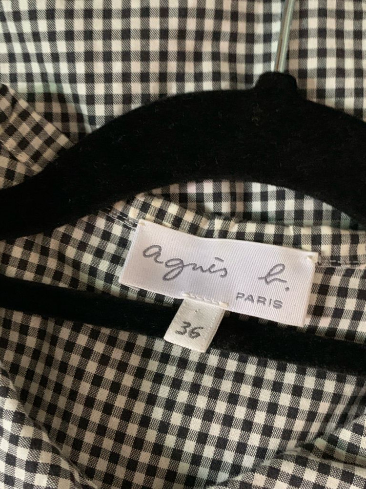 again paris 반팔 체크 원피스 이미지