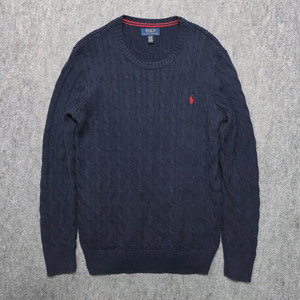 폴로 랄프로렌 케이블 꽈배기 니트 라운드넥 니트 네이비 보이즈 XL 이미지