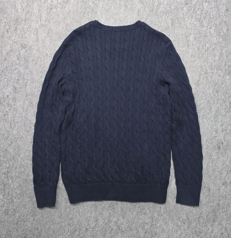 폴로 랄프로렌 케이블 꽈배기 니트 라운드넥 니트 네이비 보이즈 XL 이미지