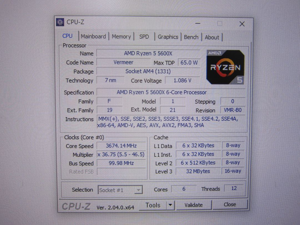 [AM4소켓] AMD 라이젠5-4세대 5600X (버미어) 이미지