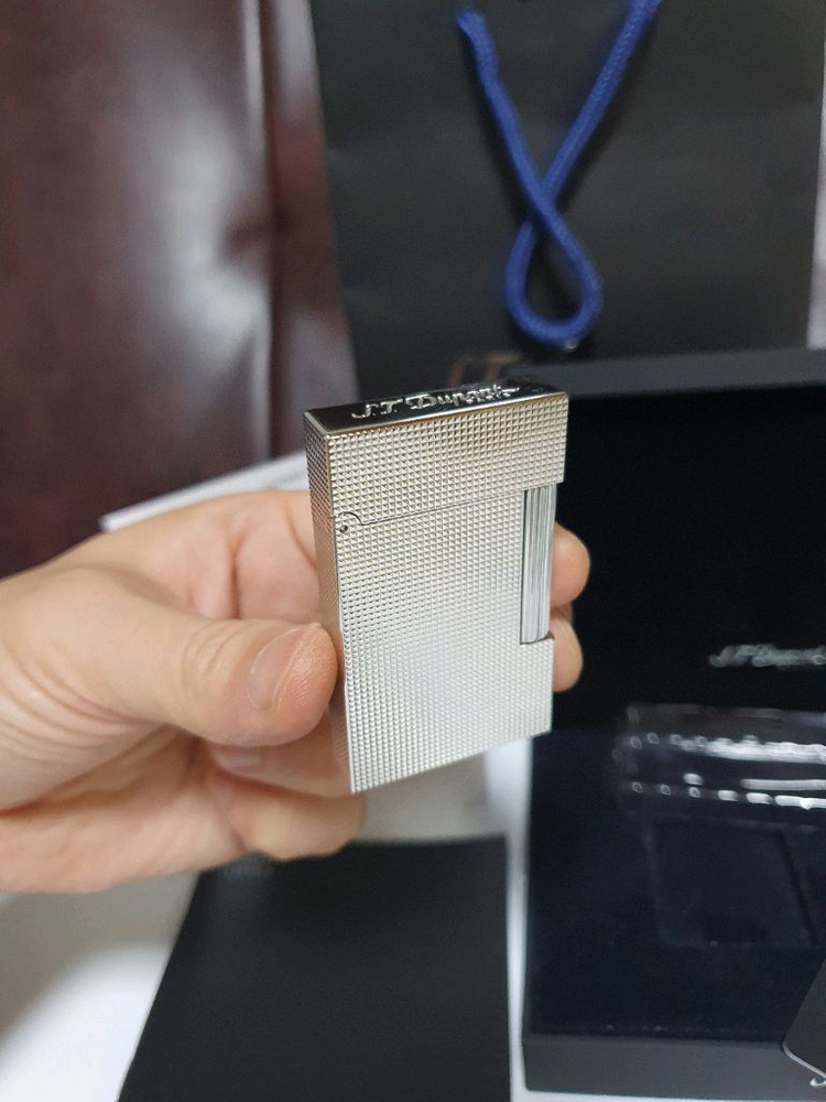 [새상품,백화점판,풀세트] 듀퐁라이터 라인2 신형 ca16455 팔라듐 백금 쌍불 듀퐁 라이타 이미지