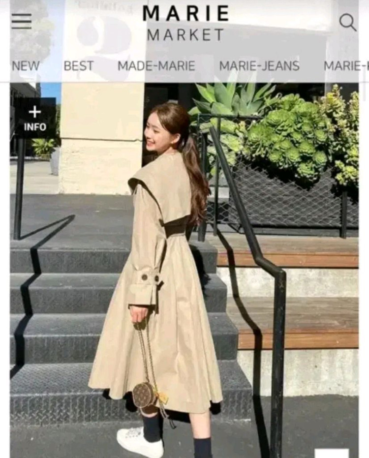 마리마켓 케이프 원피스형 트렌치 이미지