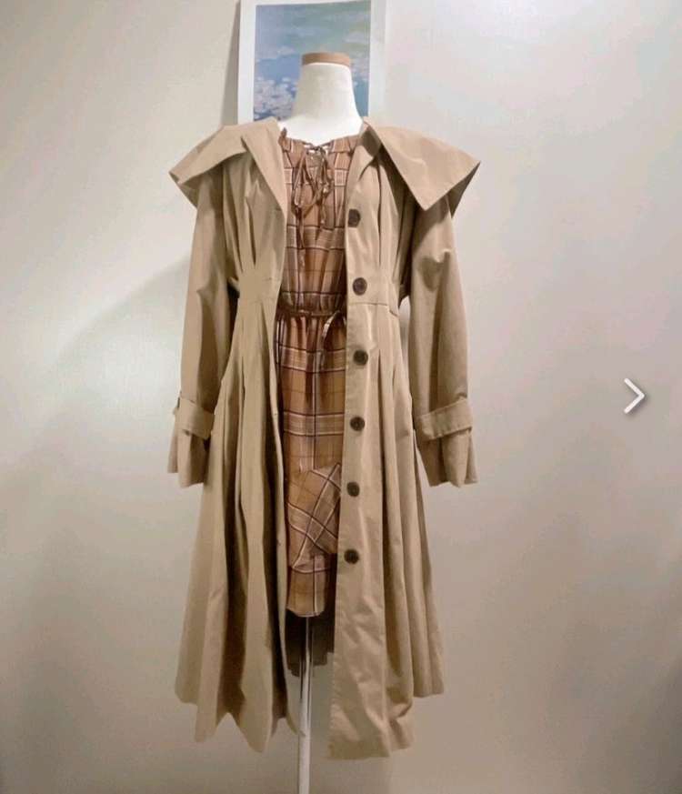 마리마켓 케이프 원피스형 트렌치 이미지