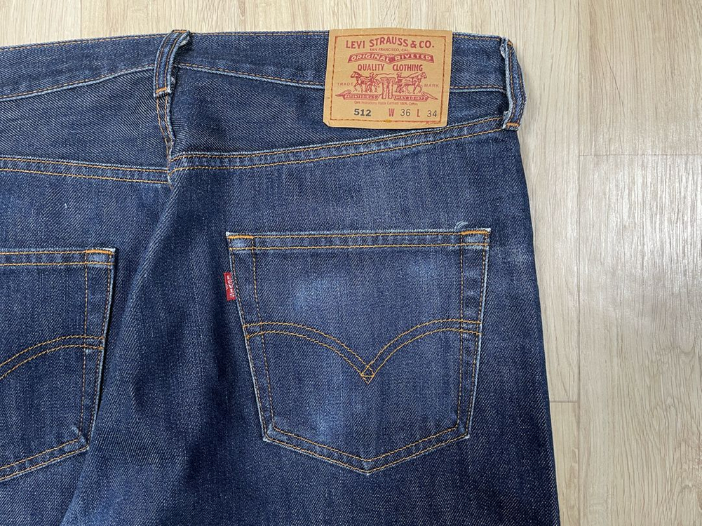 36) 90s 리바이스 512 레귤러핏 진청 데님팬츠(RRL&LVC&폴로) 이미지
