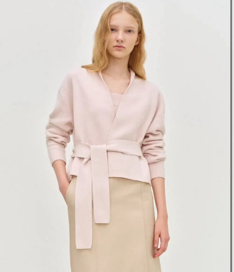 시에 샬롯 울가디건 슬리브리스 세트 페일핑크 이미지