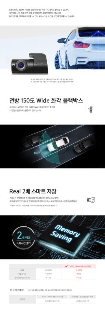 아이나비 A700 에디션 블랙박스(32GB,GPS) 이미지