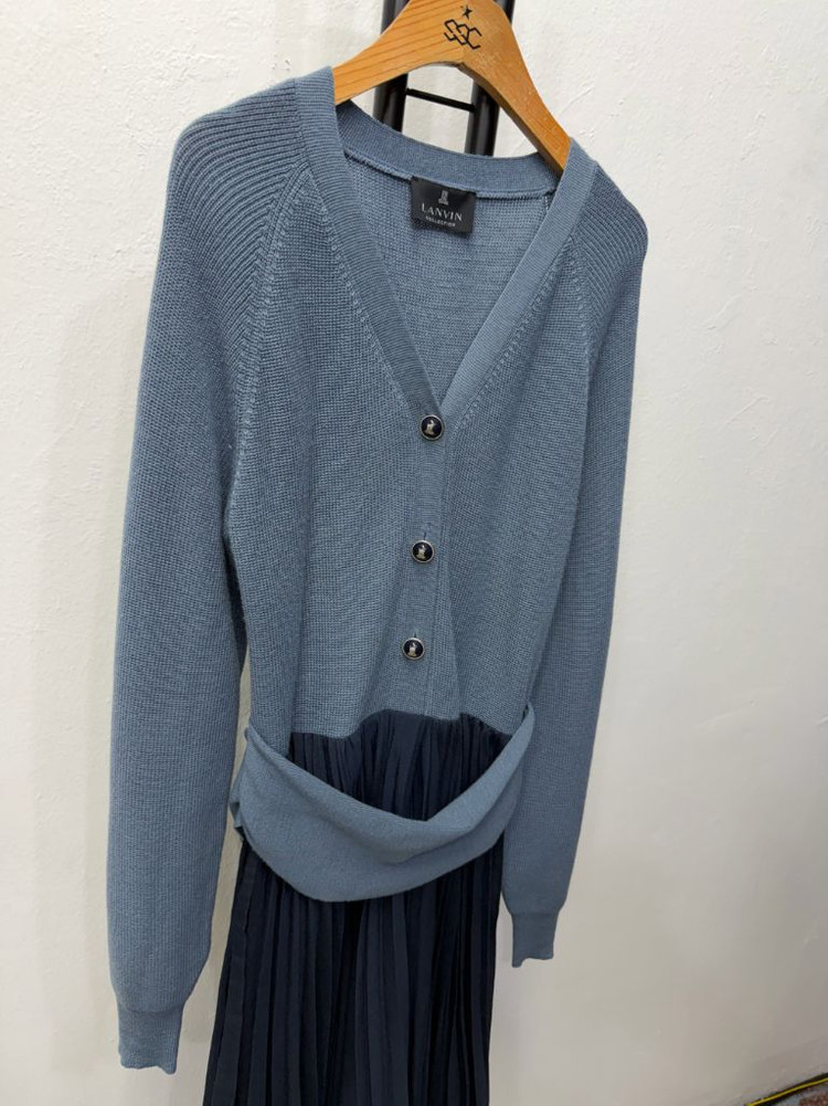 정품) LANVIN 랑방 21ss 앙상블 니트 가디건 플리츠 원피스 82 이미지