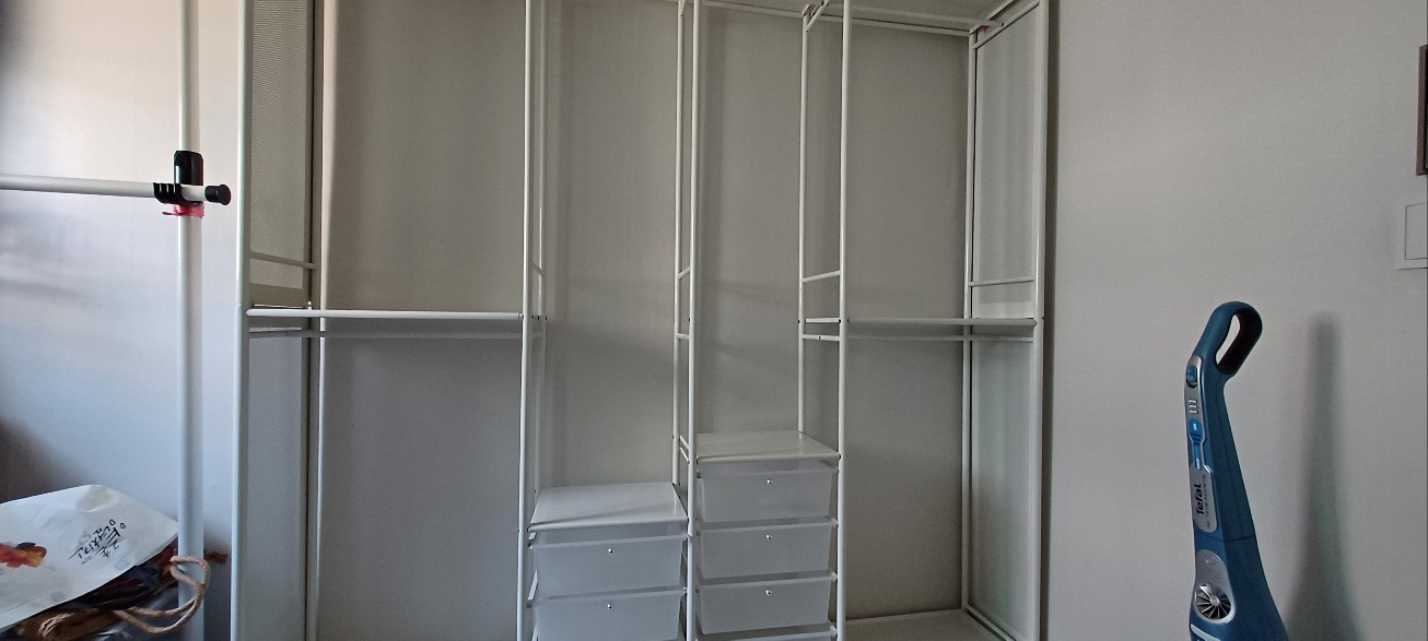 5단 서랍 포함 화이트 시스템 행거 이미지