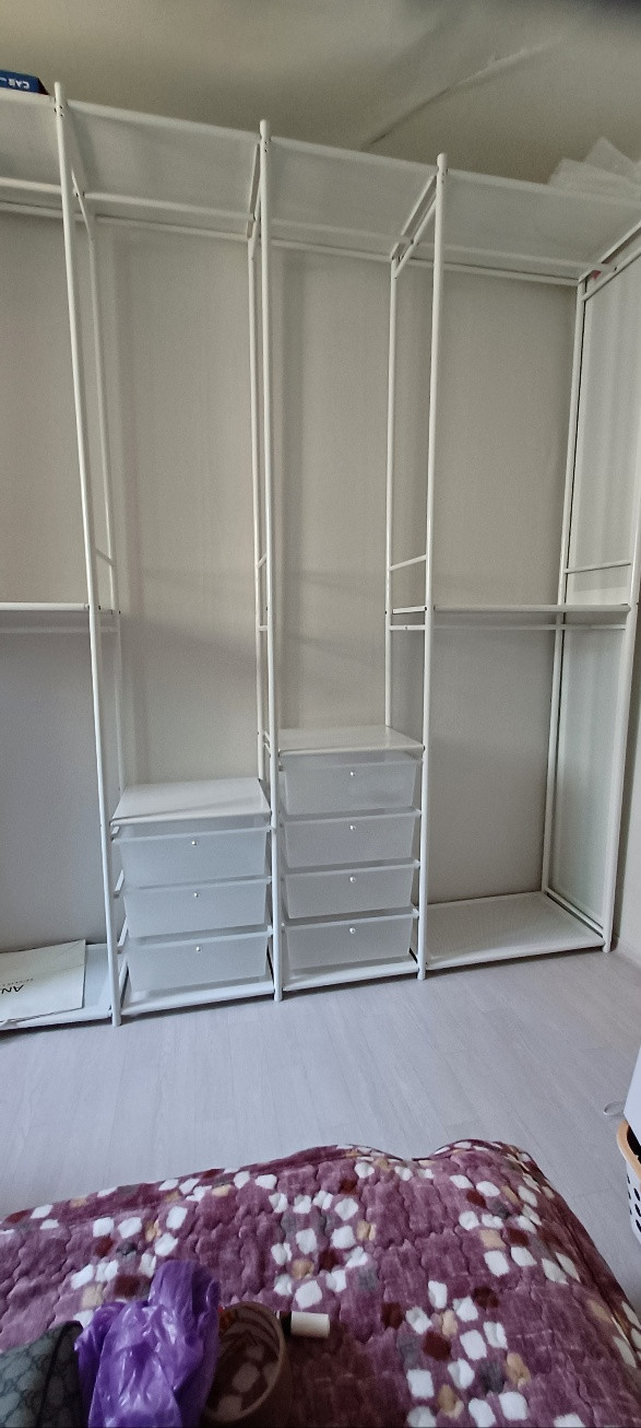 5단 서랍 포함 화이트 시스템 행거 이미지