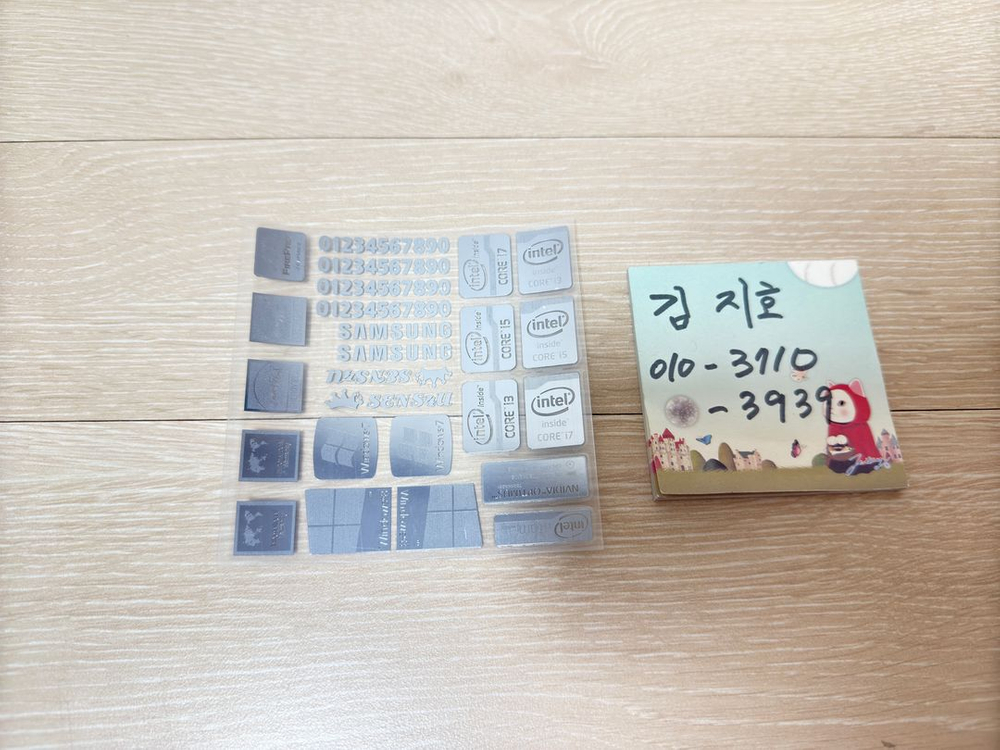 컴퓨터 메탈스티커 팝니다. (인텔, 엔비디아, 라데온, 윈도우, 애플, 안드로이드 등) 이미지