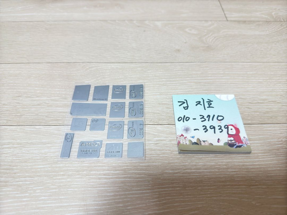 컴퓨터 메탈스티커 팝니다. (인텔, 엔비디아, 라데온, 윈도우, 애플, 안드로이드 등) 이미지