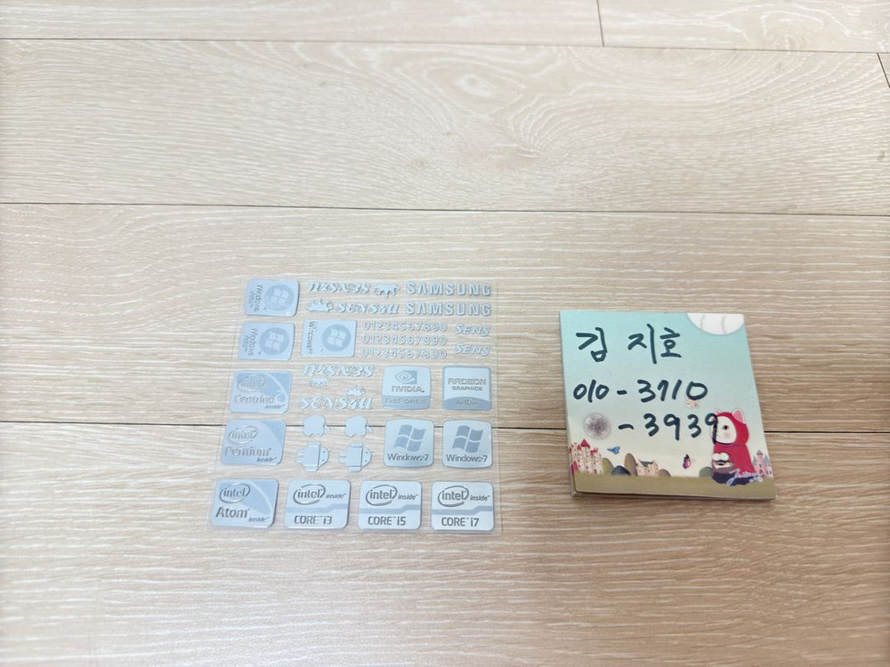 컴퓨터 메탈스티커 팝니다. (인텔, 엔비디아, 라데온, 윈도우, 애플, 안드로이드 등) 이미지