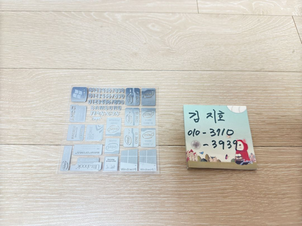 컴퓨터 메탈스티커 팝니다. (인텔, 엔비디아, 라데온, 윈도우, 애플, 안드로이드 등) 이미지