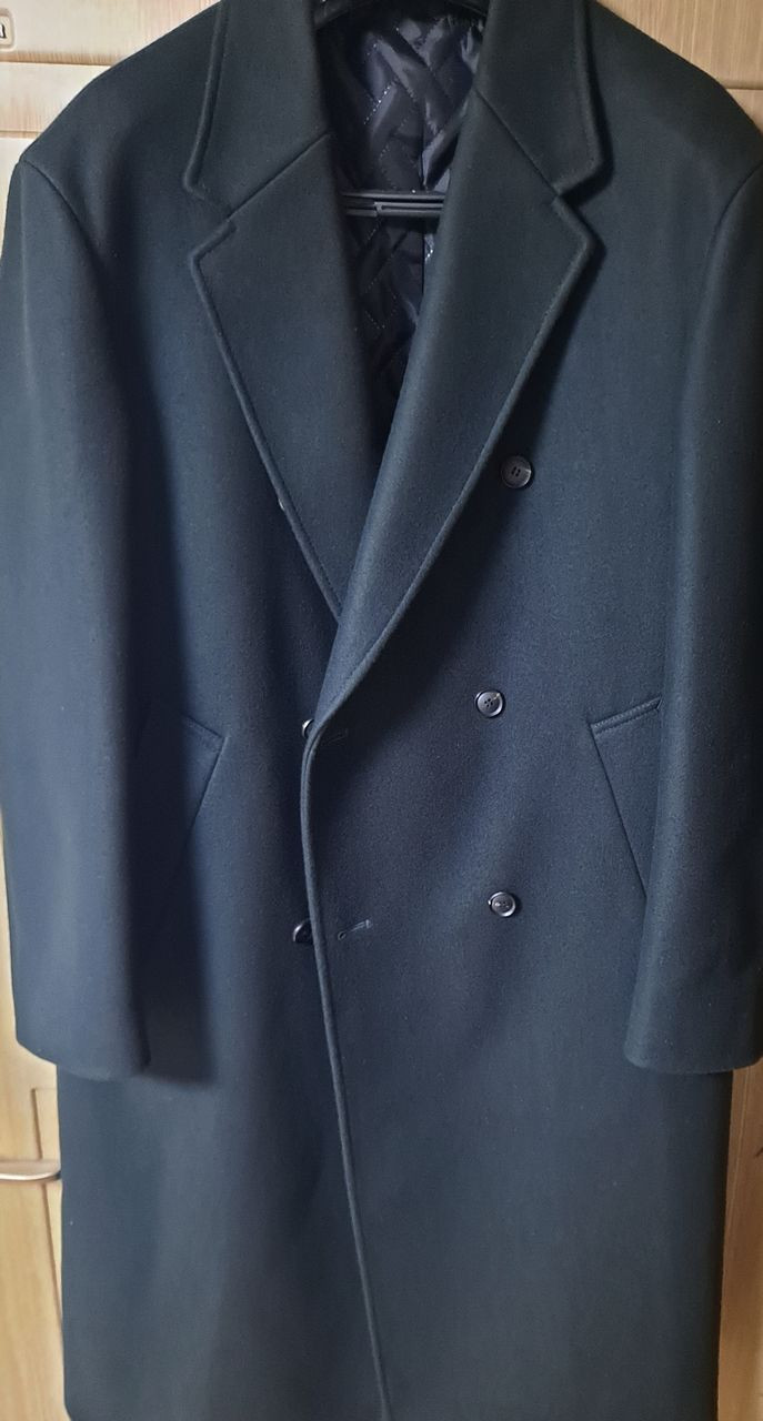 가넷옴므 차콜그레이 더블 6버튼 캐시미어 혼방 오버핏 코트 mtr원단 이미지