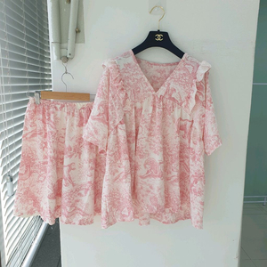 뜨왈주이 잠옷프릴 블라우스 세트 이미지