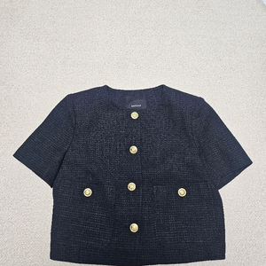 룩캐스트 트위드 반팔 자켓 블랙S 이미지