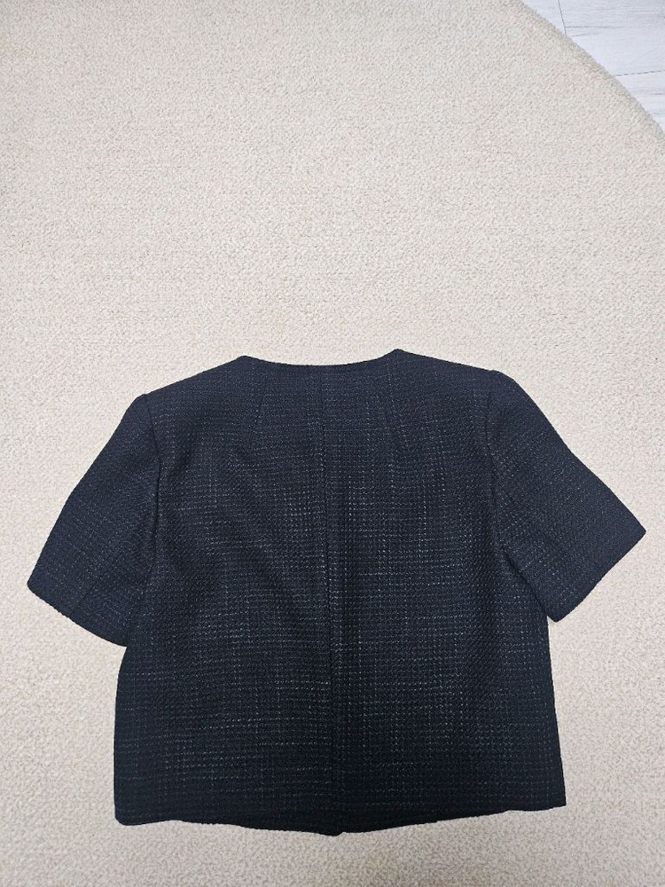 룩캐스트 트위드 반팔 자켓 블랙S 이미지