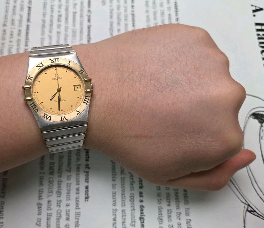 빈티지 오메가 컨스틸레이션 골드콤비 하프바 쿼츠 남성용 브레이슬릿 ver. 이미지