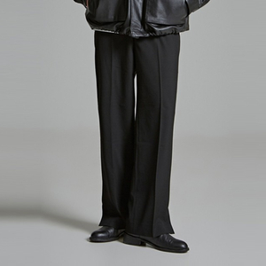 스파오 포맨 슬릿 세미 와이드 슬랙스 블랙 36 사이즈 90 새제품 캐쥬얼 정장 바지 이미지