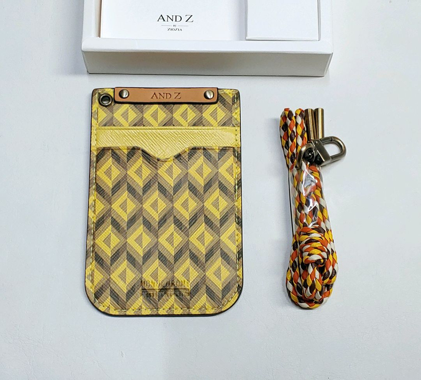 지오지아 카드지갑 목걸이형 옐로우 새제품 국산 이미지