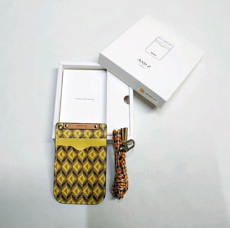 지오지아 카드지갑 목걸이형 옐로우 새제품 국산 이미지