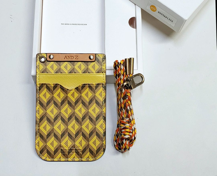 지오지아 카드지갑 목걸이형 옐로우 새제품 국산 이미지