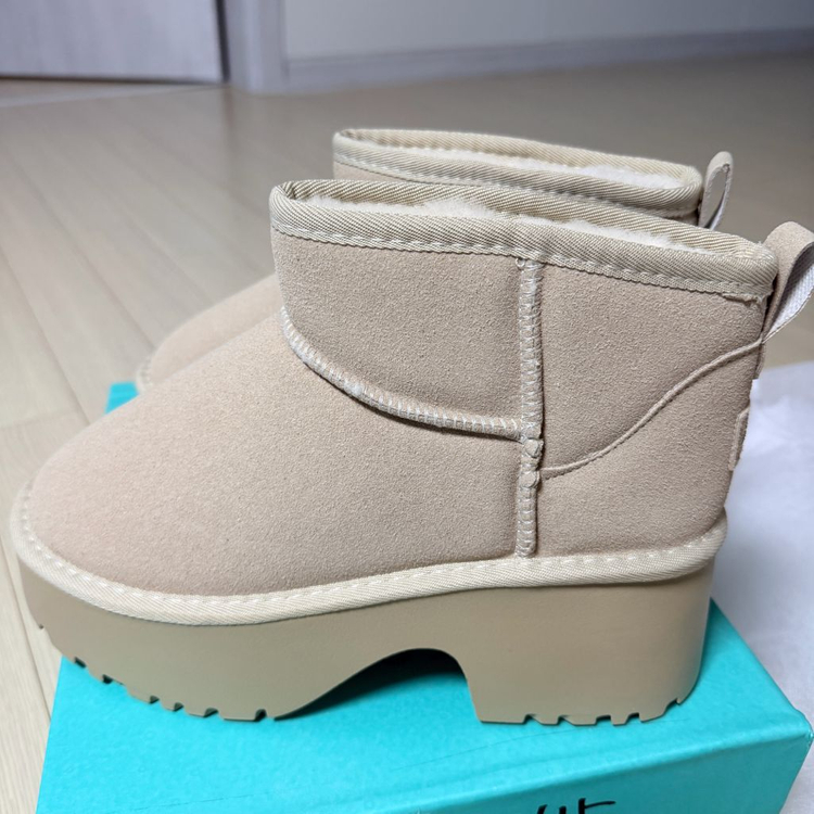 신발 어그 스타일 털부츠 245 새상품 카키베이지 밤색 통굽부츠 이미지