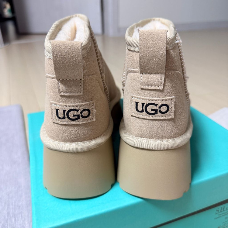 신발 어그 스타일 털부츠 245 새상품 카키베이지 밤색 통굽부츠 이미지