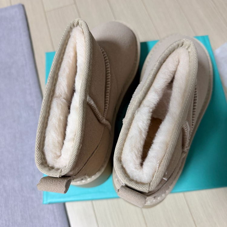 신발 어그 스타일 털부츠 245 새상품 카키베이지 밤색 통굽부츠 이미지